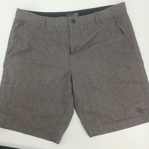 Da Hui Hybrid Collection Mens Shorts Gray Heather Stretch Boardshorts Size 38